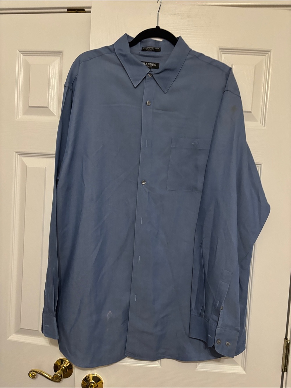 Men's Long-Sleeve Dress Shirt in Slate Blue by Giannini
